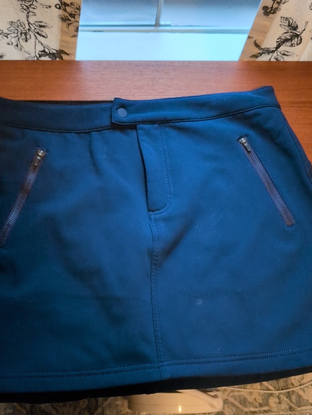 Title Nine Navy Blue Zip-Pocket Mini Skirt